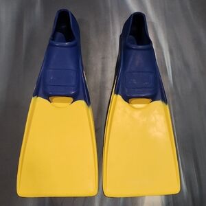 Youth Swim Fins - Navy and Yellow